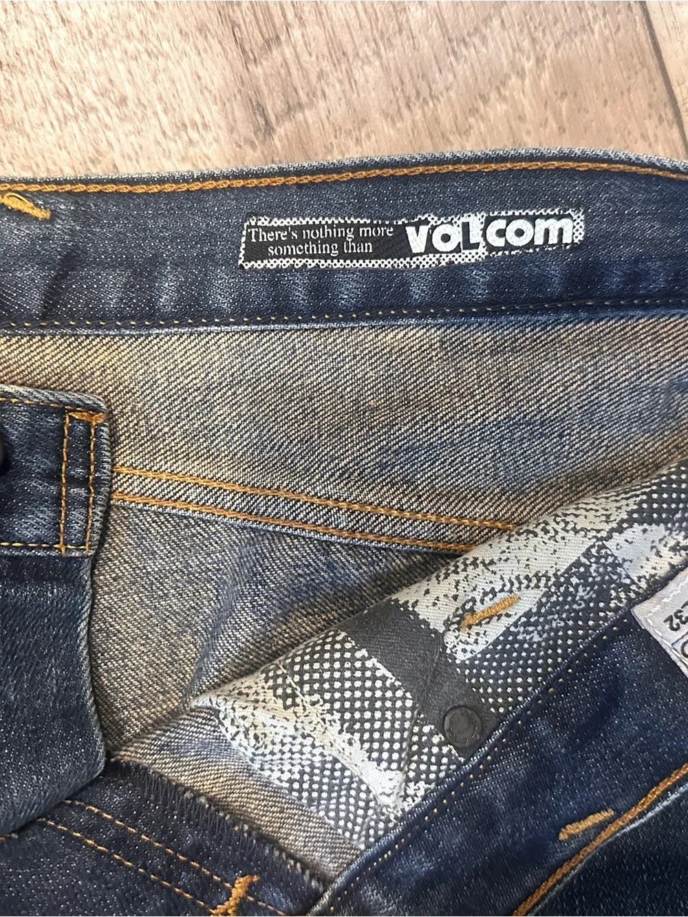 Volcom Men's Straight Wide Leg Dark Blue Jeans